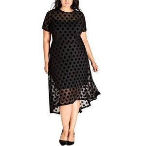 City Chic High Low Polka Dot Dress